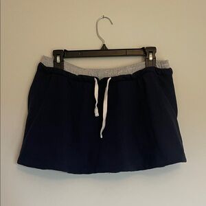 Pull&Bear Navy Blue Skirt with Gray Waistband